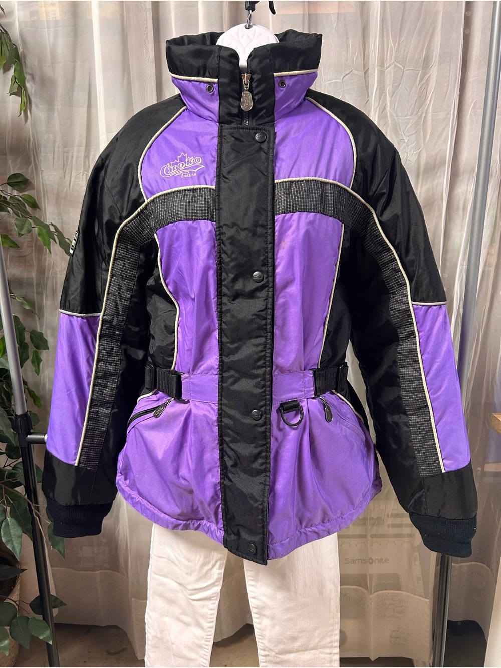 Choko Trail Star Ladies Black Purple Storm Proof Winter Snowmobile Ski Jacket M